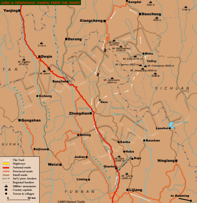 A 14-day trek from Geza in NW Yunnan, north of Zhongdian, to Yading in Kham Tibet.